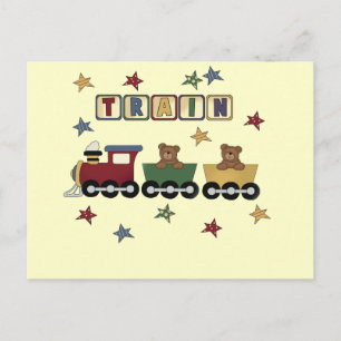 Teddy Bear Train Tshirts en Gifts Briefkaart