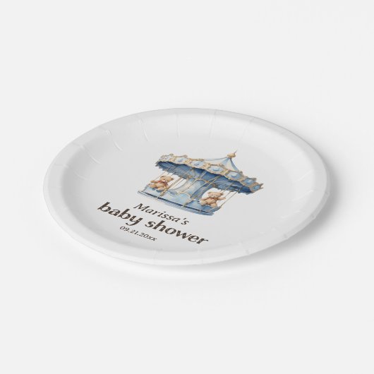 Teddy Bear Twin Boy Baby shower Papier Bord (Gekanteld)