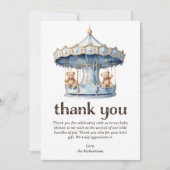 Teddy Bear Twin Boys Baby shower Bedankkaart (Voorkant)