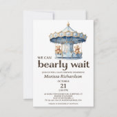 Teddy Bear Twin Boys Baby shower Kaart (Voorkant)