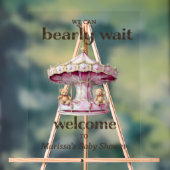 Teddy Bear Twin Girl Baby shower Welkom Acryl Bord (Neutraal)