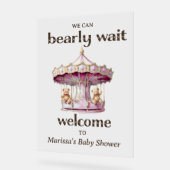 Teddy Bear Twin Girl Baby shower Welkom Acryl Bord (Hoek)