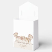 Teddy Bear Twins Baby shower Boho Floral Bedankdoosjes (Geopend)