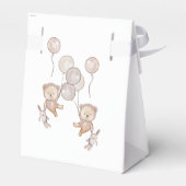 Teddy Bear Twins Baby shower Boho Floral Bedankdoosjes (Achterkant)