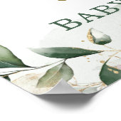 Teddy Bear Twins Greenery Gold Baby shower Welkom Poster (Hoek)