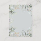 Teddy Bear Twins Greenery Gold Diaper Raffle Baby Informatiekaartje (Achterkant)