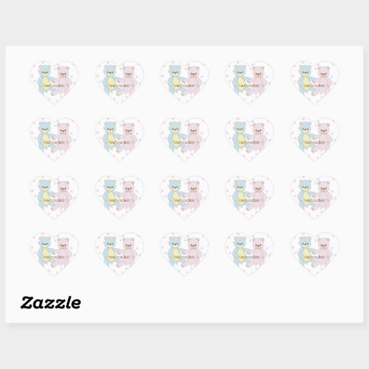 Teddy Bear Twins Sticker (Vel)