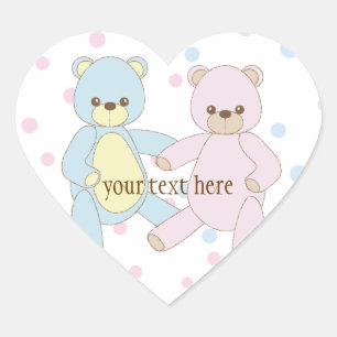 Teddy Bear Twins Sticker