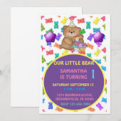 Teddy Bear Uitnodiging | Kinder uitnodiging (Voorkant / Achterkant)