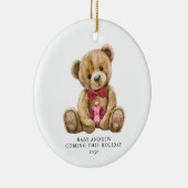 Teddy Bear Vakantie Baby Aankondiging Keepsake Keramisch Ornament (Rechts)