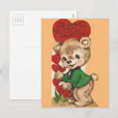 Teddy Bear Valentijn Feestdagenkaart (Voorkant / Achterkant)