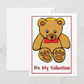 Teddy Bear Valentijn Feestdagenkaart (Voorkant / Achterkant)