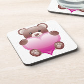 Teddy Bear Valentijn Heart Drankjes Onderzetter (Linkerzijde)