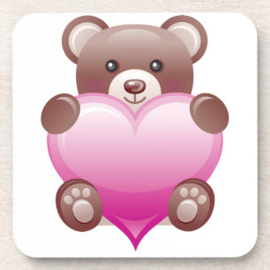 Teddy Bear Valentijn Heart Drankjes Onderzetter