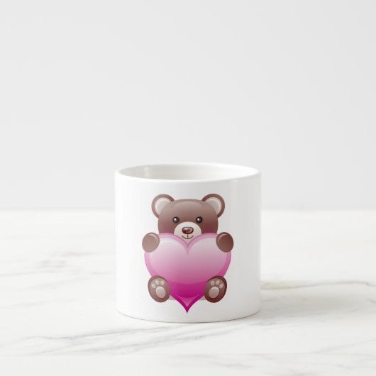 Teddy Bear Valentijn Heart Espresso Kop (Voorkant)