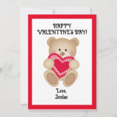 Teddy Bear Valentijn Kaart - Gepersonaliseerde Sch (Voorkant)