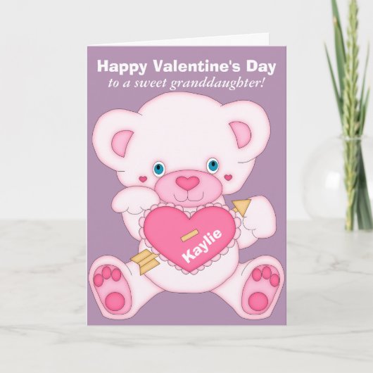 Teddy Bear Valentijn kleindochter Feestdagen Kaart (Voorkant)