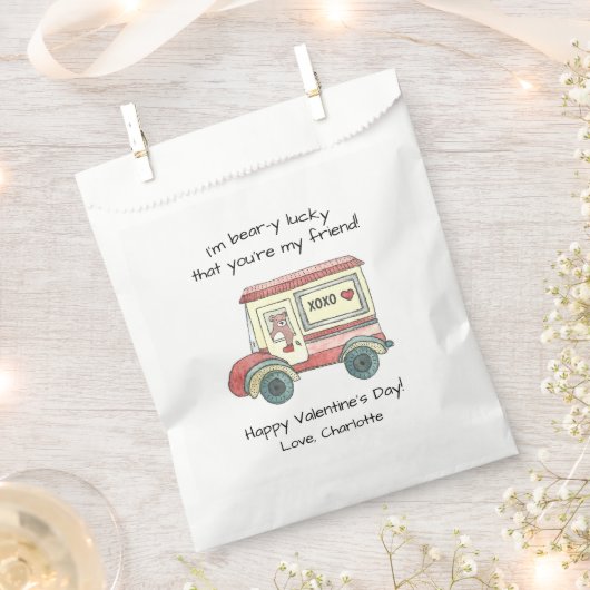 Teddy Bear Valentijn Mail Truck Bedankzakje (Geknipt)