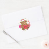 Teddy Bear Valentijn Ronde Sticker (Envelop)