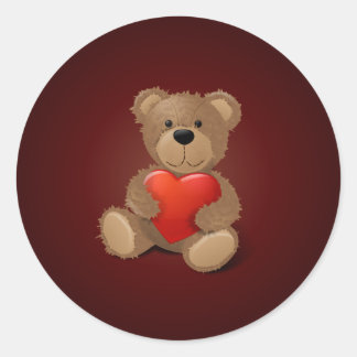 Teddy Bear Valentijn Ronde Sticker