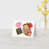 Teddy Bear Valentijn voor leraar Kaart (Gele Bloem)