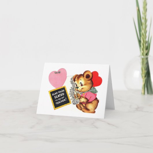 Teddy Bear Valentijn voor leraar Kaart (Voorkant)