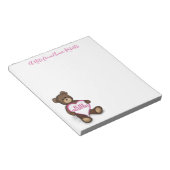 Teddy Bear Valentijnsdag Cute Teddy Bear Custom Notitieblok (Schuin)