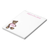 Teddy Bear Valentijnsdag Cute Teddy Bear Custom Notitieblok (Linkerzijde)