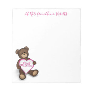 Teddy Bear Valentijnsdag Cute Teddy Bear Custom Notitieblok