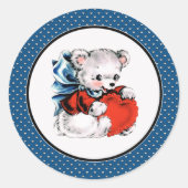  Teddy Bear Valentijnsdag Ronde Sticker (Voorkant)