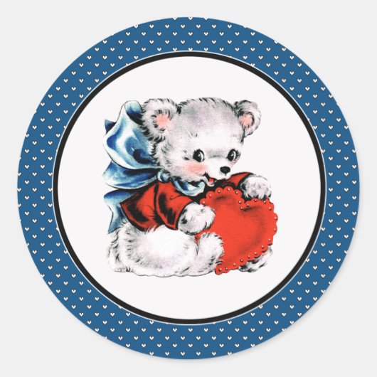  Teddy Bear Valentijnsdag Ronde Sticker (Voorkant)