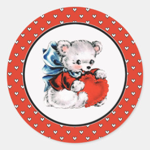 Teddy Bear Valentijnsdag Ronde Sticker