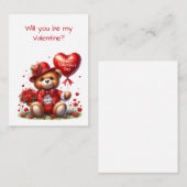 Teddy Bear Valentijnsdag voor kinderen Flat Kaart Notitiekaartje (Voorkant / Achterkant)