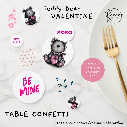 Teddy Bear Valentine Table Confetti