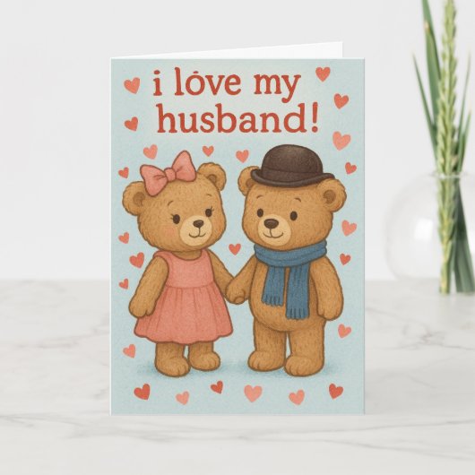 Teddy bear Valentine's Day Card  Kaart (Voorkant)