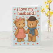 Teddy bear Valentine's Day Card  Kaart (Gele Bloem)