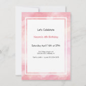 Teddy Bear Verjaardag Girl's Party Custom Details Kaart (Achterkant)