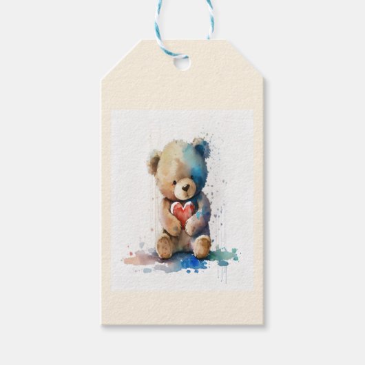 Teddy Bear verjaardagsfeestje gunst Cadeaulabel (Voorkant)