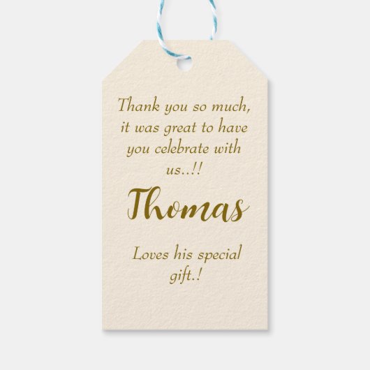 Teddy Bear verjaardagsfeestje gunst Cadeaulabel (Achterkant)