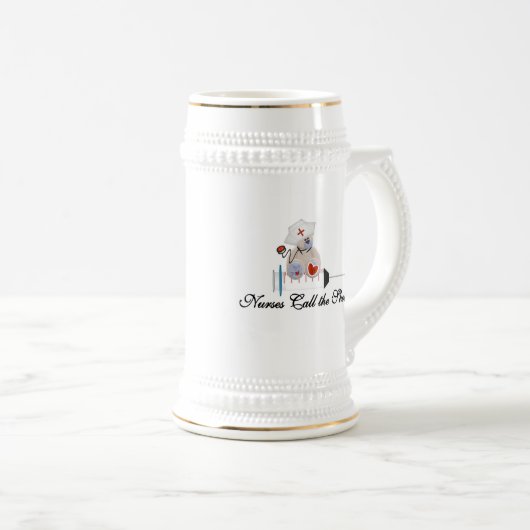 Teddy Bear Verpleegkundigen Bel de Shots T-shirts  Bierpul (Voorkant rechts)