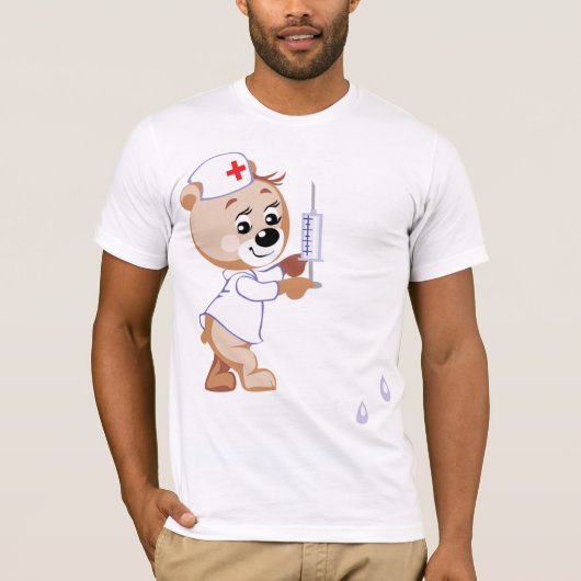 Teddy Bear Verpleegster Mannen T-shirt (Voorkant)