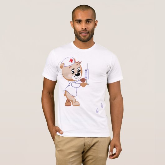 Teddy Bear Verpleegster Mannen T-shirt (Voorkant volledig)