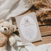 Teddy Bear Vintage Baby Shower Invitation Kaart