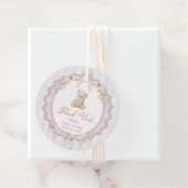 Teddy Bear Vintage Bow Baby Shower Thank You Bedankjes Labels (In situ)