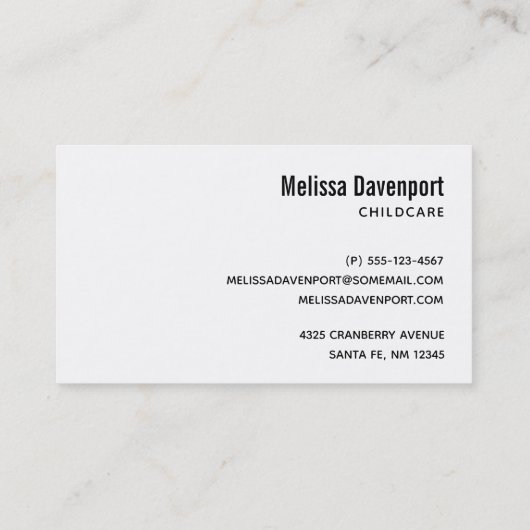 Teddy Bear Visitekaartje (Achterkant)