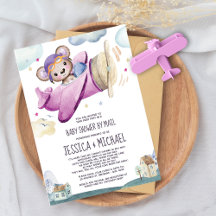 Teddy Bear-vliegtuig | Baby shower per post