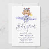 Teddy Bear Vliegtuig Baby shower Uitnodiging (Voorkant)