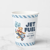 Teddy Bear Vliegtuig Ballonnen Jongen Baby shower Papieren Bekers (Achterkant)