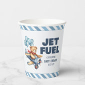 Teddy Bear Vliegtuig Ballonnen Jongen Baby shower Papieren Bekers (Voorkant)