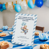 Teddy Bear Vliegtuig Ballonnen Jongen Baby shower  Reclamebord Met Voetstuk